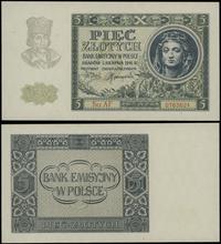 5 złotych 1.08.1941, seria AF, numeracja 0763624