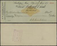 Stany Zjednoczone Ameryki (USA), czek bankowy na 20 dolarów i 97 centy, 1900