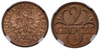 2 grosze 1939, Warszawa, moneta w pudełku NGC nr