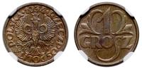 1 grosz 1934, Warszawa, moneta w pudełku NGC nr 