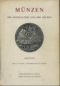 literatura numizmatyczna, katalog aukcji Bank Leu & Adolph Hess, 15–17.10.1963