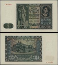 50 złotych 1.08.1941, seria A 8750835, minimalne