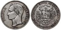 5 boliwarów 1903, Filadelfia, srebro, 24.85 g, K