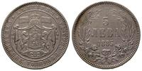 5 lewa 1885, srebro 24.86 g, ślady patyny
