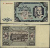 20 złotych 1.07.1948, seria HS, numeracja 631726