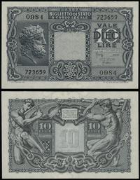 10 lirów 1944, numeracja 0984 / 723659, piękne, 