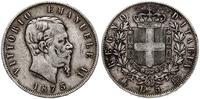 5 lirów 1875 M, Mediolan, srebro 24.73 g, KM 8.3