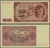 100 złotych 1.07.1948, czerwony ukośny nadruk “W