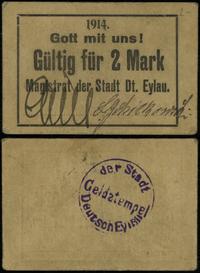 2 marki 1914, pieczątka na stronie odwrotnej, za