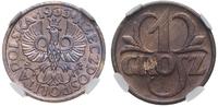1 grosz 1933, Warszawa, moneta w pudełku NGC nr 