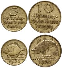 zestaw: 5 i 10 fenigów 1932, Berlin, razem 2 szt