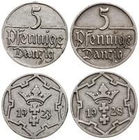 zestaw: 2 x 5 fenigów 1923 i 1928, Berlin, czysz