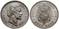 5 marek 1875 D, Monachium, moneta z dużym blaski
