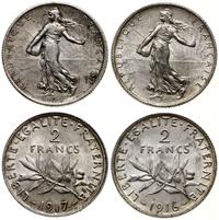 zestaw 2 x 2 franki 1916, 1917, Paryż, srebro pr