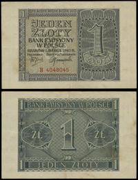 1 złoty 1.03.1940, seria B, numeracja 4048045, z