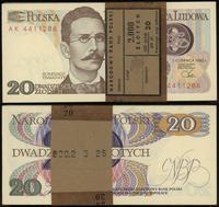 paczka banknotów 100 x 20 złotych 1.06.1982, ser