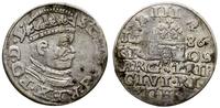 trojak 1586, Ryga, mała głowa króla, patyna, Ige