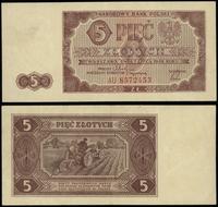 5 złotych 1.07.1948, seria AU, numeracja 8572453