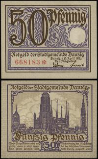 50 fenigów 15.04.1919, numeracja 668183 ❉, druk 