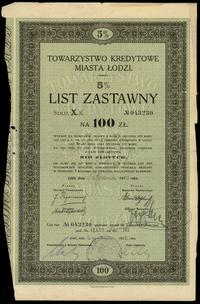 5% list zastawny na 100 złotych  1.01.1933, Łódź