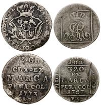zestaw: grosz srebrny 1767 FS oraz półzłotek 177
