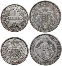 lot 2 monet, 1 marka 1914 A (Berlin - Cesarstwo 