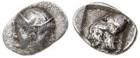 obol ok. 500–470 pne, Aw: Dwulicowa głowa Janusa
