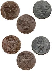 Szwecja, zestaw: 3 x 1 öre, 1719 i 2 x 1720