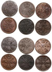 zestaw 12 szwedzkich monet (Fryderyk I i Adolf F