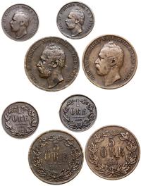 zestaw 4 monet szwedzkich, mennica Sztokholm, w 
