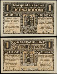 1 korona 25.10.1919, numeracja 845954, zgięty pr