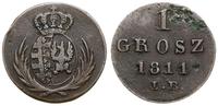 1 grosz 1811 IB, Warszawa, uskodzenie tła awersu