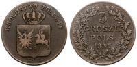 3 grosze 1831 KG, Warszawa, łapy Orła proste, z 