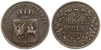 3 grosze 1831 KG, Warszawa, łapy Orła proste, z 