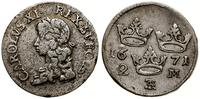 2 marki 1671, Sztokholm, srebro próby "694", SM 