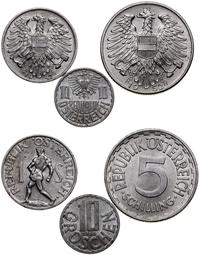 lot 3 monet, Wiedeń, 10 groszy 1966, 1 szyling 1