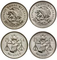 lot 2 x 25 centavos 1952, 1953, Meksyk, srebro p