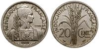 20 centymów 1939, Paryż, miedzionikiel, patyna, 