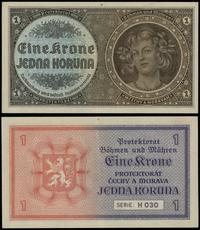 1 korona (1940), seria H 030, złamane w pionie, 