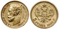 5 rubli 1900 (ФЗ), Petersburg, złoto, 4.28 g, Fr
