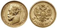 5 rubli 1901 (ФЗ), Petersburg, złoto, 4.29 g, Fr