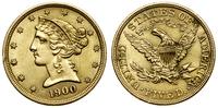 5 dolarów 1900, Filadelfia, typ Liberty Head wit