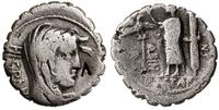 denar serratus 81 pne, Rzym, Aw: Głowa Hispanii 