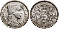 5 łatów 1929, Londyn, srebro próby '835', 24.96 
