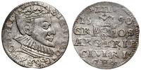 trojak 1590, Ryga, rzadki typ monety z dużą głow