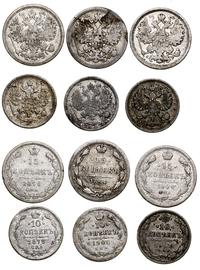 zestaw 6 monet rosyjskich, mennica Petersburg, w