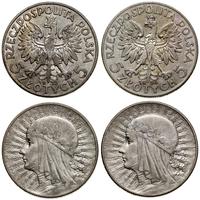 zestaw: 2 x 5 złotych 1932 i 1934, mennice: Angl