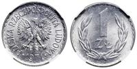 1 złoty 1971, Warszawa, aluminium, wyśmienicie z