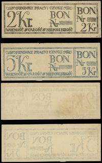 zestaw: 2 korony oraz 5 koron (1916–1918), bez n