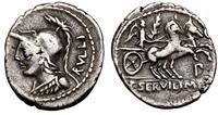 denar 100 pne, Rzym, Aw: Popiersie Minerwy w heł
